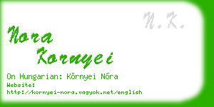 nora kornyei business card